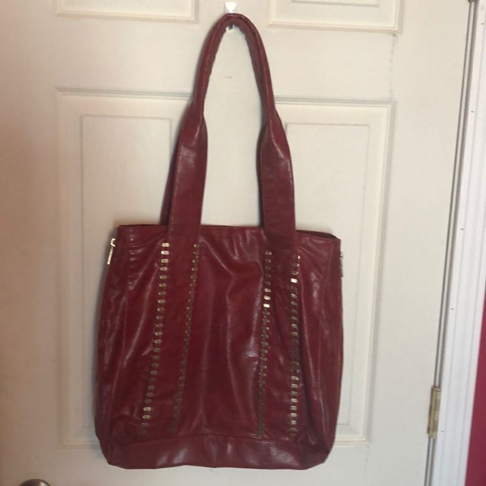 Large red and gold braciano shoulder bag